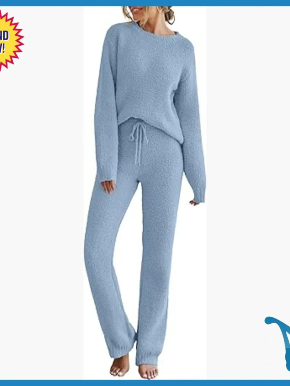 Women's Fuzzy Fleece Pajama Set Long Sleeve Cozy Winter Lounge Outfit